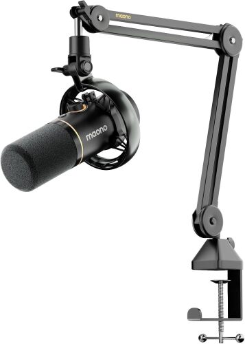 Hybrid Wireless Podcast Microphone for PC, XLR USB Dynamic Mic Kit with Boom Arm, Software, Noise Cancellation, for Vocal Recording, Streaming, Content Creation, Home Studio, Voiceover - Lot 7884