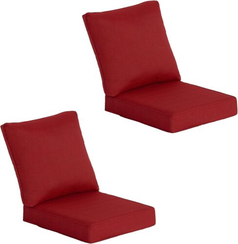 Outdoor Deep Seat Patio Cushions Set of 2, Deep Seat Bottom Resilient Foam Filling Water-Resistant Stain-Resistant UV Resistant Weather Resistant with YKK Zippers,Chill - Lot 7903