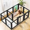 AuraSpace Acrylic Indoor Dog Playpen for Puppies and Small Dogs, 24 Inch, 12 Panels - Thumbnail 1