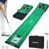 New Portable Golf Putting mat-Putting Green Indoor+Putting Green Outdoor-Putting mat with 3 Balls+Putting Green with Retractable Push Rod-Putting matt for Indoors-Golf Gifts for Men Kids - Thumbnail 1