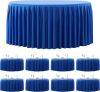 8 Pack Royal Blue Round Tablecloth 60 inch Stretch Spandex Fitted Table Cloth 5FT Round Banquet Tablecloths Wrinkle Free Table Cover Stitch Circle Tablecloth with Ruffle Skirt for Party Wedding - Thumbnail 1