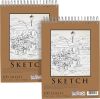 Top Spiral Bound Sketch Book, 2 Pack, 100 Sheets Each, 60lb (100gsm), Acid-Free, Artist Sketchbook, Drawing Pad for Adults & Students - Thumbnail 1