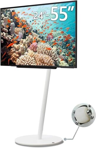 WALL Seven Stand A2 High Type | Minimalist Rolling TV Stand for 24–55 Inch | Satin White | Portable, Space Saving, Height Adjustable | for Living Room and Bedroom | Japan-Engineered Design - Lot 7960