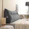 Wedge Headboard Pillow, with Removable Cover for Sitting Up, Back Support, Reading, Relaxing, Light Gray/20x8x20in - Thumbnail 1