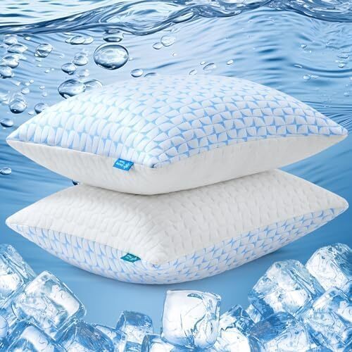 2 Pack Shredded Memory Foam Pillows Cooling Bed Pillows - Lot 7969