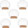 5 Pcs Glass Dome Cloche with Cork Base, 4-Inch Glass Display Dome for Preserved Flower & Snow Globe Kit, Clear Bell Jar Display Case for Candle, Collectibles & Micro Landscape - Thumbnail 1