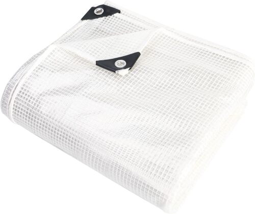 Heavy Duty Clear Tarp, UV Resistant, Waterproof Greenhouse Tarps with Grommets for Garden,Outdoor,Yard (10 mil) - Lot 7981