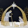 6ft Lighted 2D Outdoor Nativity Scene, Christmas Arch Holy Family Yard Decoration - Thumbnail 1