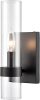 Modern Farmhouse Glass Cylinder Wall Sconce 1-Light Black Bathroom Vanity Lights Fixture - Thumbnail 1