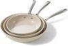 Nonstick Frying Pans Set, Ceramic Pan Skillet, Non Toxic Pans for Cooking, 8" 9.5" 11" Ceramic Frying Pan Set PFAS & PTFE & PFOA Free with Stay Cool Handle, Dishwasher & Oven Safe - Thumbnail 1