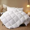 Queen Size Feather Comforter, Filled with Feather and Down Fiber, White All Season Duvet Insert - Luxurious Hotel Bed Comforter - 100% Cotton Cover, Medium Warmth with Corner Tabs - Thumbnail 1