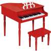 Kids Mini Wooden Grand Piano w/ Lid, Bench, Music Rack, Song Book, Stickers - Thumbnail 1