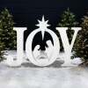 3-Piece Christmas JOY Nativity Yard Decoration w/ Ground Stakes - 46in - Thumbnail 1