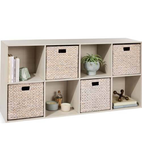 8-Cube Bookshelf, 13.5in Storage Display w/ Removable Panels, Customizable - Lot 8070