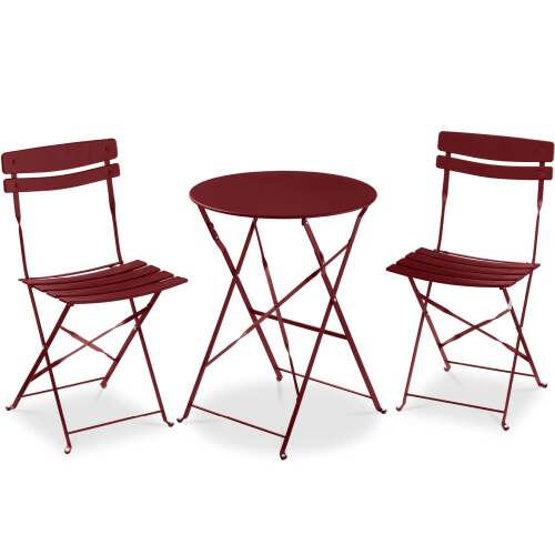 3-Piece Small Folding Patio Bistro Set w/ 2 Chairs - Lot 8172