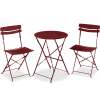 3-Piece Small Folding Patio Bistro Set w/ 2 Chairs - Thumbnail 1