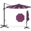360-Degree Solar LED Cantilever Offset Patio Umbrella w/ Tilt - 10ft - Thumbnail 1
