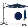 360-Degree Solar LED Cantilever Offset Patio Umbrella w/ Tilt - 10ft - Thumbnail 1