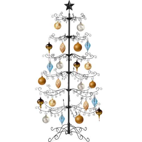 Wrought Iron Christmas Tree Ornament Display w/ Easy Assembly, Stand - 6ft - Lot 8135
