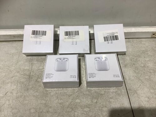 Lot of (5) Wireless Earbuds with Charging Case - Lot 258