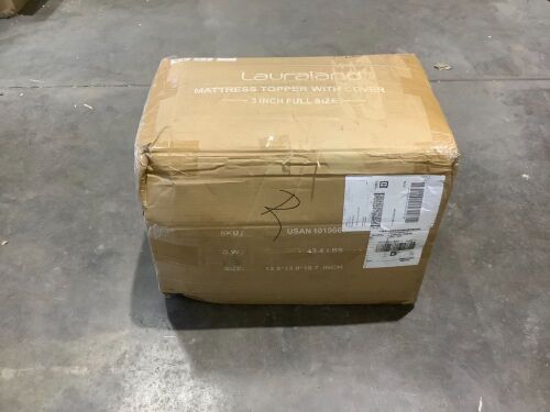 Lauraland 3" Mattress Topper with Cover, Full - Lot 287