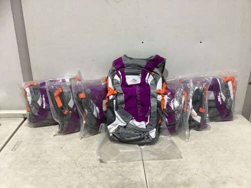 Lot of (7) Purple Cycling Backpacks  - Lot 523