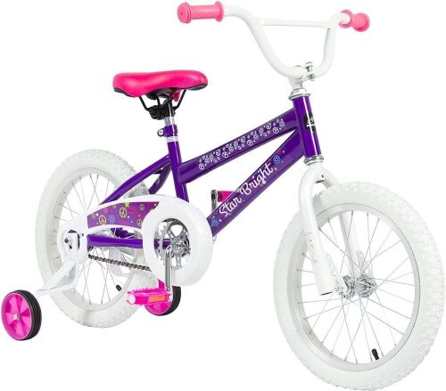 Kids 16" Purple Princess Bike w/Training Wheels & Basket  - Lot 578