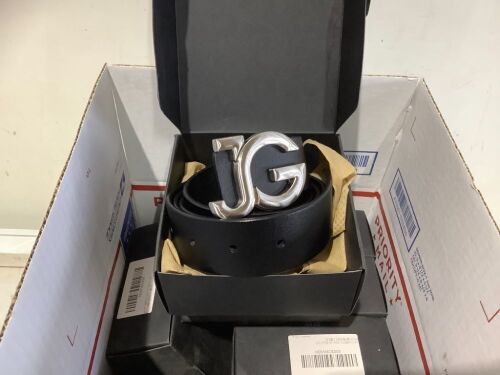 Lot of (9) JASGOOD JG Plate Buckle 38" Belts  - Lot 596