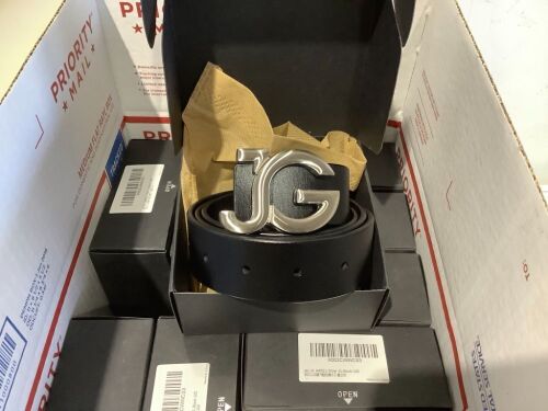 Lot of (10) JASGOOD JG Plate Buckle 30" Belts  - Lot 674