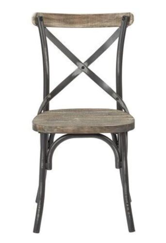 Somerset X-Back Black Metal Chair with Hardwood Vintage Walnut Seat - Lot 676