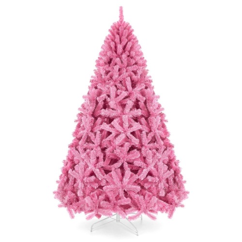 Pink Artificial Fir Christmas Tree w/ Foldable Stand - 7.5ft - Lot 925