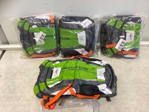 Lot of (4) Green Cycling Backpacks  - Lot 1032