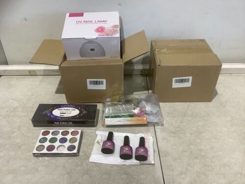 Lot of (2) Nail Polish Kits with UV Nail Lamp - Lot 1045