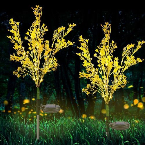 Lot of (4) Neporal Solar Flower Garden Stake Lights, Set of 2  - Lot 1096