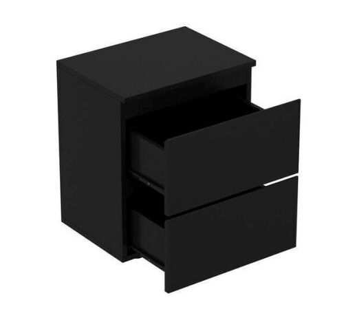 Lot of (2) FUFU&GAGA Black 2-Drawer Wood Grain Nightstands 18.9 in. H x 15.7 in. W x 11.6 in. D - Lot 90JF