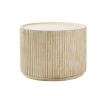 CHRISTOPHER KNIGHT HOME Sibley Brown Round Wood Fluted Outdoor Coffee Table, Natural - Small Blemish - Thumbnail 1