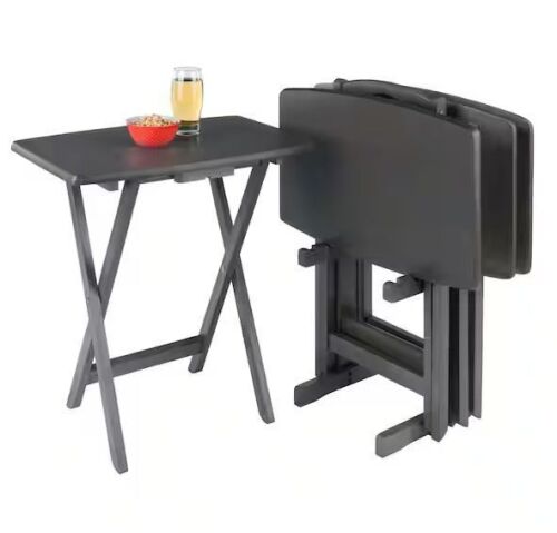 WINSOME WOOD Dorian 23.62 in. Oyster Gray 5-Piece Snack Table - Lot 93JF