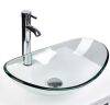 Puluomis Glass Oval Vessel Sink in Clear with Faucet Pop Up Drain Set - Thumbnail 1