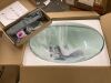 Puluomis Glass Oval Vessel Sink in Clear with Faucet Pop Up Drain Set - Thumbnail 2