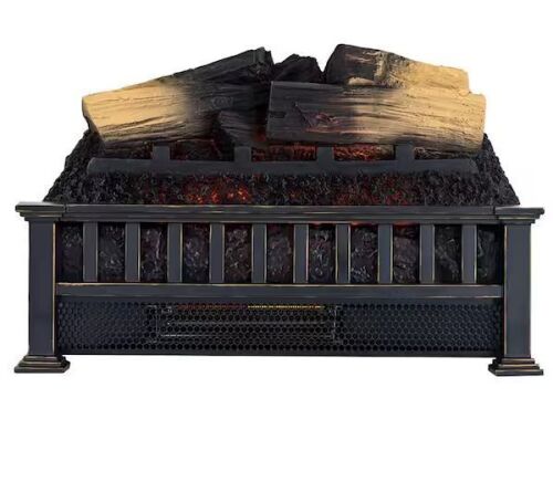 COUNTRY LIVING 20 in. Electric Fireplace Log Set Heater with Adjustable LED Flames and Remote - Nichrome Heating - Lot 107JF