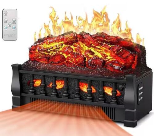 R.W.FLAME 21 in. Freestanding Electric Fireplace Set with Remote and Overheat Protection in Black - Lot 108JF