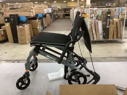 Portable Aluminum Transport Wheelchair with Handbrake - Lot 143