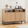 Mericonia Fluted Farmhouse Buffet Sideboard Cabinet - Thumbnail 1
