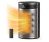 DREO 1500-Watt 9.84 in. Portable Ceramic Electric Convection Space Heater,3-Heat Levels,Thermostat,Remote,12H Timer in Silver - Thumbnail 1