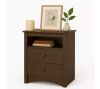 Fremont Espresso 2-Drawer 23.25 in.W Nightstand Side Table w/Open Shelf - Thumbnail 1