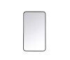 Timeless Home 20 in. W x 36 in. H x Modern Soft Corner Metal Rectangle Black Mirror - Thumbnail 1