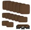 WNP 14-Pieces Patio Cushion Covers Replacement with Zipper for Sectional Sofa Set, Chocolate - Thumbnail 1