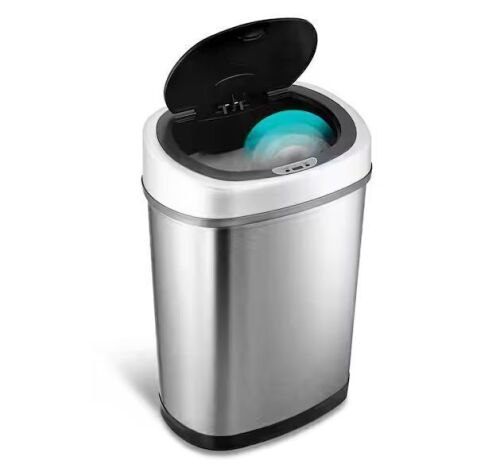 NINESTARS 11.1 Gal. Stainless Steel Motion Sensing Touchless Trash Can - Lot 612JF