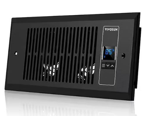VIVOSUN 120 CFM Wall Mounted Quiet Smart Register Booster Fan with Thermostat Control in Black - Lot 620JF