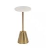 Kate and Laurel Tira 10.00 in. Gold Round Natural Stone End Table - Thumbnail 1